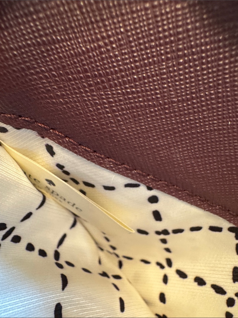 kate spade Deep Plum Textured Saffiano Wallet with Gold Plate - Picture 3 of 6